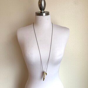 Gold Dipped Deer Antler Pendant Necklace
